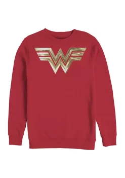 Wonder Woman™ Metallic Logo Graphic Crew Fleece Sweatshirt