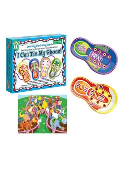 Carson Dellosa Publishing LLC Ke-846000 Learning Fun Lacing Cards I Can Ti-E My Shoes