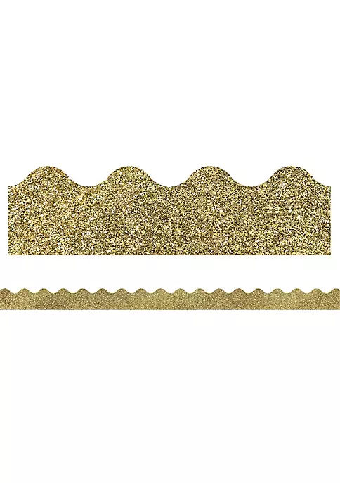 Carson Dellosa Publishing LLC CD-108319 Sparkle & Shine Gold Glitter Scalloped Border 4 Carson Dellosa Publishing LLC CD-108319 Sparkle & Shine Gold Glitter Scalloped Border - Image 2