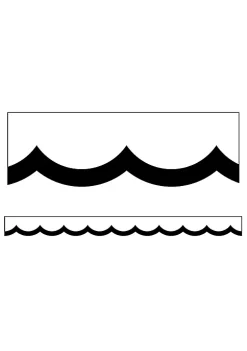 Carson Dellosa Publishing LLC CD-108357 Simply Stylish Black & White Wavy Scalloped Borders